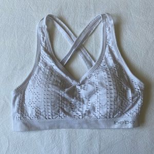 Bebe White Sports Bra